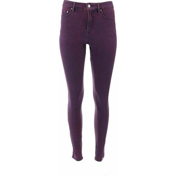 H by Halston 4 Regular Premier Denim Overdye Ankle Jeans Royal Garnet - Picture 5 of 8